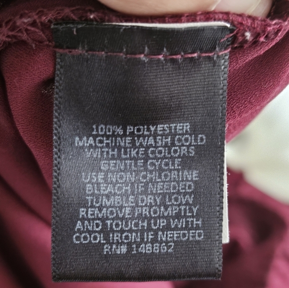 Torrid Babydoll Women's Elegant Burgundy Georgette Smocked Blouse Size 2X. - Picture 13 of 15